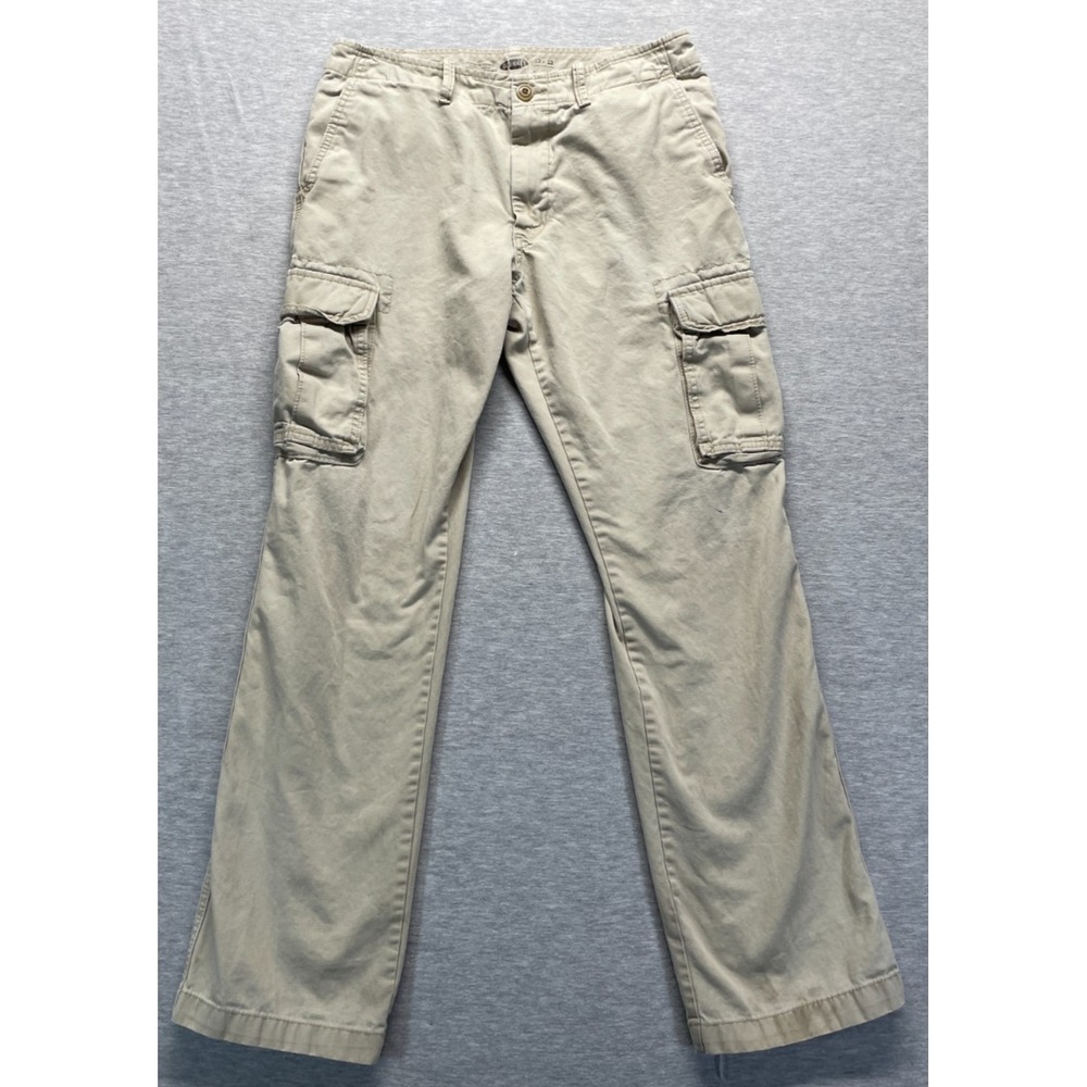Old Navy Broken In Cargo Straight Pants Mens 32x30 Beige Cotton Utility Pockets